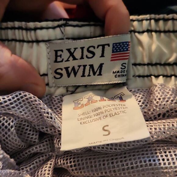 Exist Swim Men's Size Small Red White Blue American Flag Swim Trunks - Picture 3 of 3